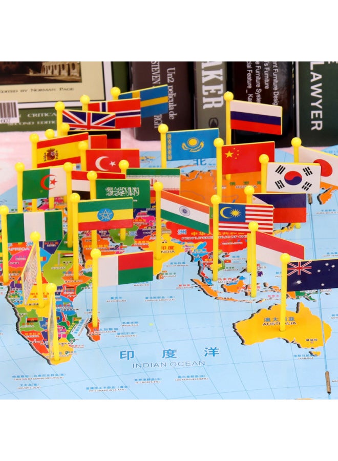 World Map Jigsaw Puzzle With National Flag Montessori Early Childhood Development Children's Intelligence Toys 4-6-7-9 Years Old Boys And Girls-Color:SBB Medium World Map With 30 Flags In Color Box - Image 4